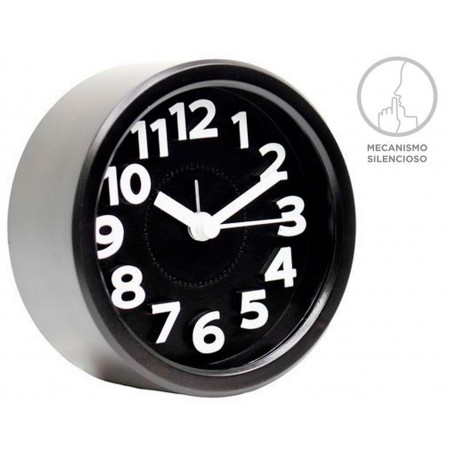 RELOJ DE SOBREMESA DESPERTADOR MECANISMO SILENCIOSO 9,3X9,3X4CM