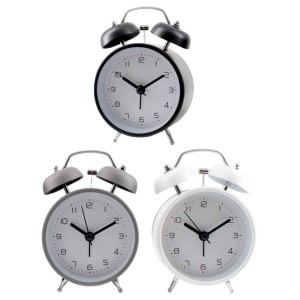 RELOJ DE SOBREMESA DESPERTADOR CAMPANA MECANISMO SILENCIOSO 13,5X8,5X5,1CM