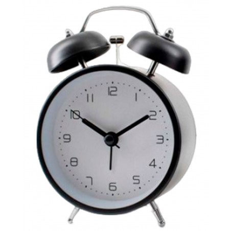 RELOJ DE SOBREMESA DESPERTADOR CAMPANA MECANISMO SILENCIOSO 13,5X8,5X5,1CM