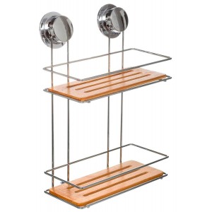 ESTANTERIA COLGANTE BAÑO VENTOSA BAMBÚ 25X13,2X36,5CM