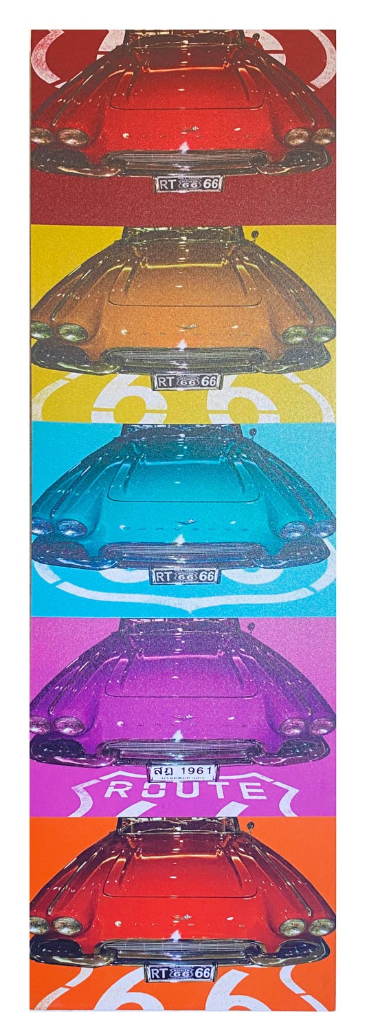 CUADRO DECORATIVO LIENZO DISEÑO COCHE CLÁSICO 30X100CM