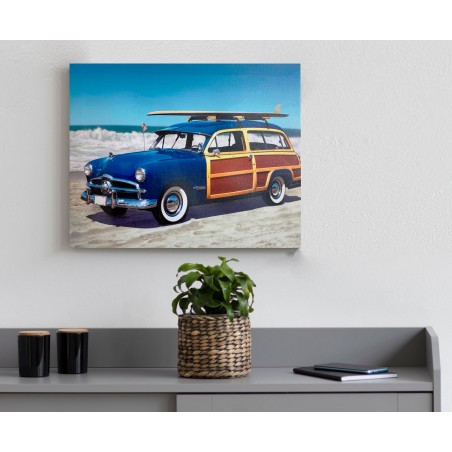 CUADRO DECORATIVO LIENZO DISEÑO COCHE SURF 50X40CM