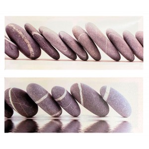 CUADRO DECORATIVO LIENZO DISEÑO PIEDRAS 24X60CM