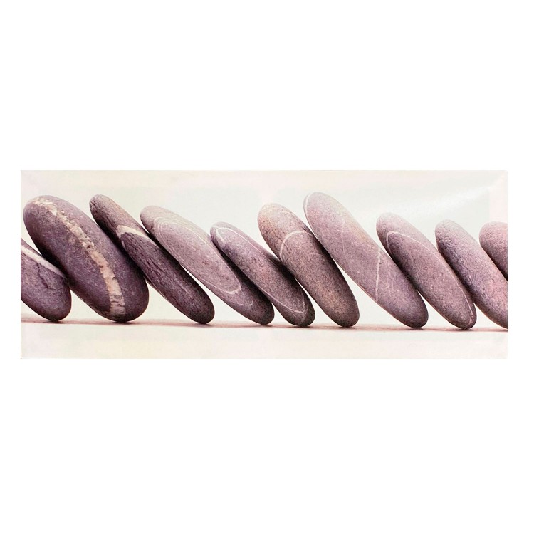 CUADRO DECORATIVO LIENZO DISEÑO PIEDRAS 24X60CM