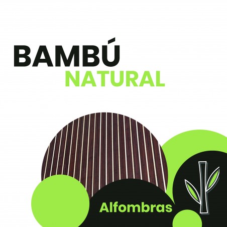 Tappeto in bamboo naturale colore Noce con Linee di Crema , Casa e altro ancora