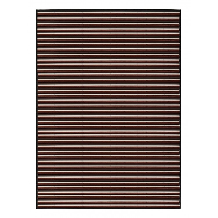 Tappeto in bamboo naturale colore Noce con Linee di Crema , Casa e altro ancora