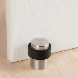 10 Uds. Tope de Puerta para Suelo Acero Inoxidable con Goma - Altura 45 mm