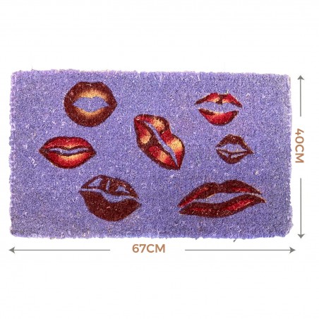 FELPUDO FIBRA COCO LABIOS MORADO 67X40CM