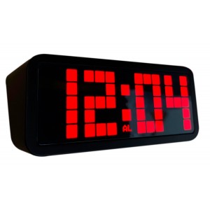RELOJ DESPERTADOR NEGRO LED 13,5X6X7,5CM