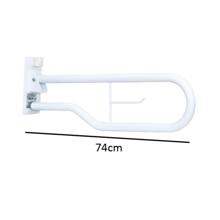 Barra de baño abatible de acero color blanco 74cm