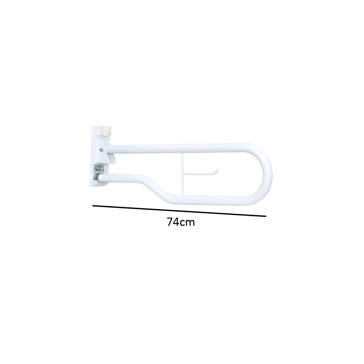 Barra de baño abatible de acero color blanco 74cm