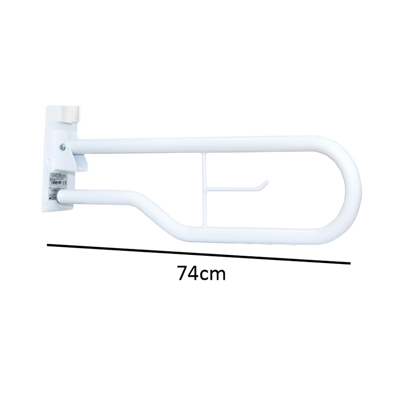 Barra de baño abatible de acero color blanco 74cm