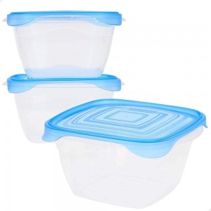 FIAMBRERA HERMÉTICA CUADRADA AZUL SET 3 1300ML