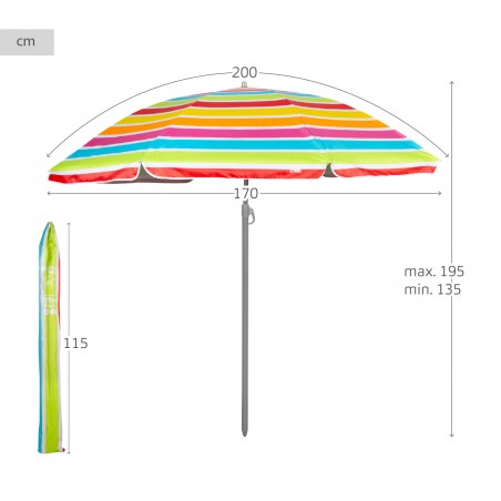 SOMBRILLA DE PLAYA UV50 OXFORD ø200CM