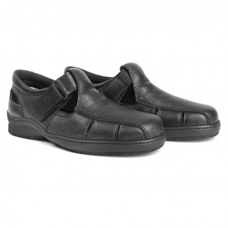 SANDALIAS CABALLERO CON VELCRO COLOR NEGRO