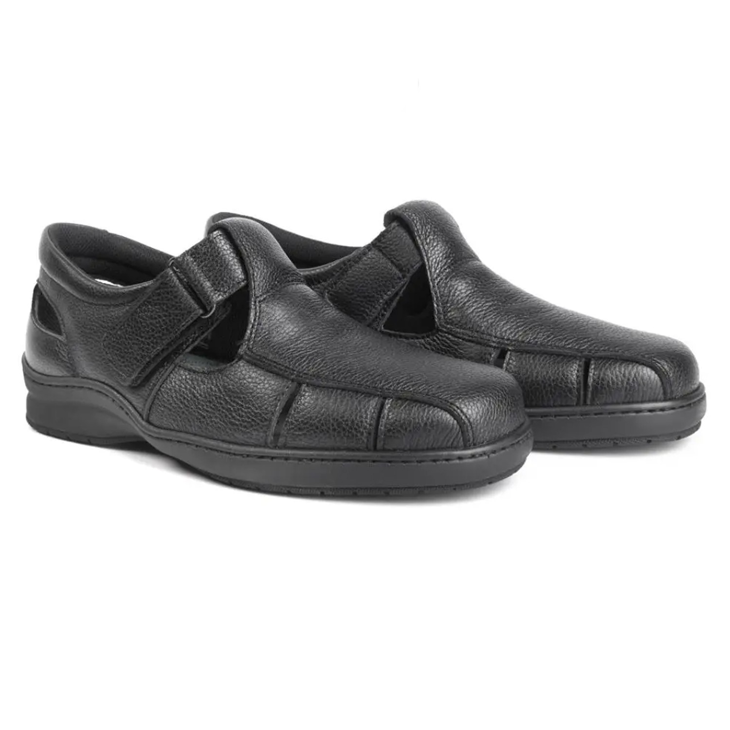SANDALIAS CABALLERO CON VELCRO COLOR NEGRO
