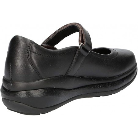 ZAPATILLA MUJER DE PIEL COLOR NEGRO