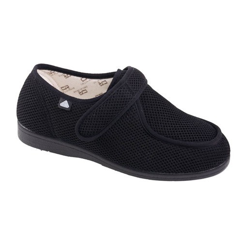ZAPATILLA REJILLA ESPECIAL ANTIBACTERIANAS CON VELCRO. COLOR NEGRO