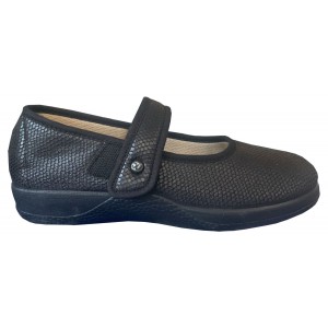 ZAPATILLA MUJER CON VELCRO COLOR NEGRO TALLA 37