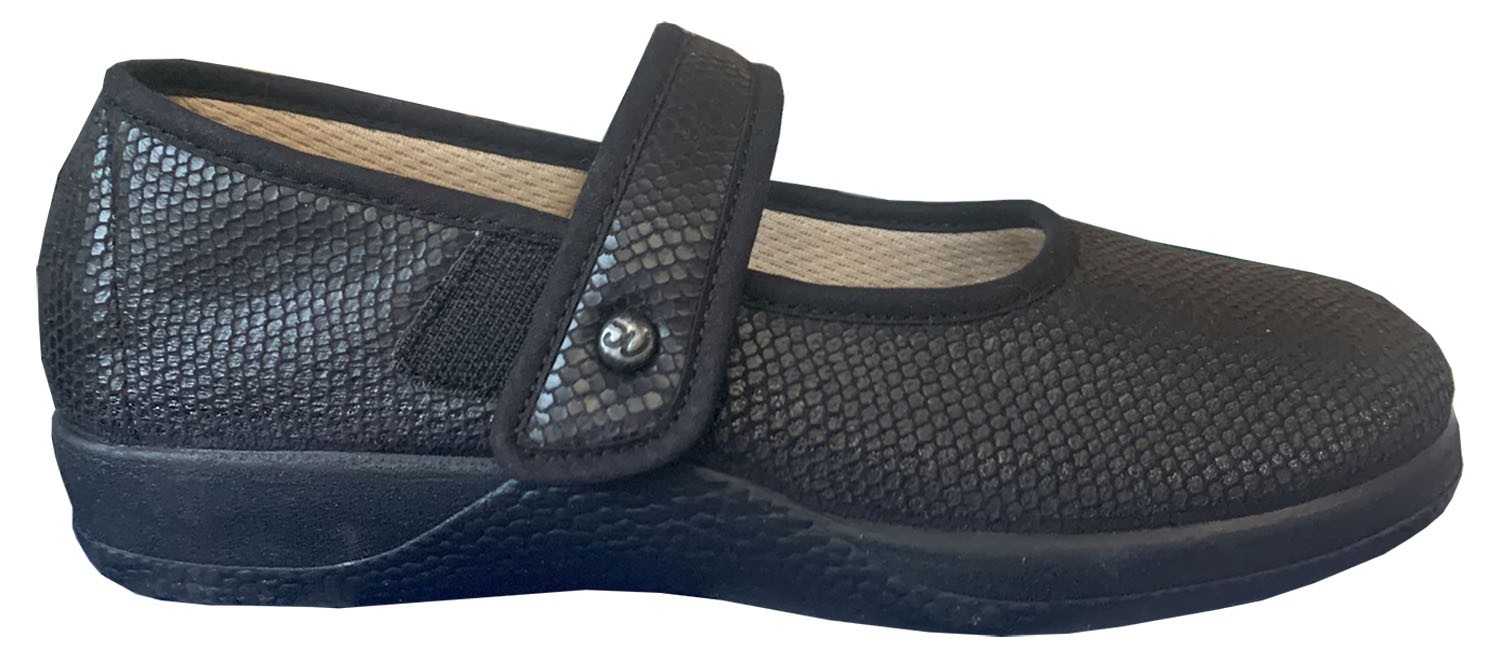 ZAPATILLA MUJER CON VELCRO COLOR NEGRO TALLA 37