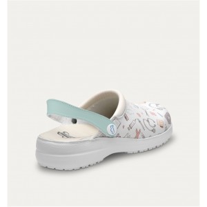 ZUECOS SANITARIOS ILUSTRACIONES BLANCO. TALLA 39