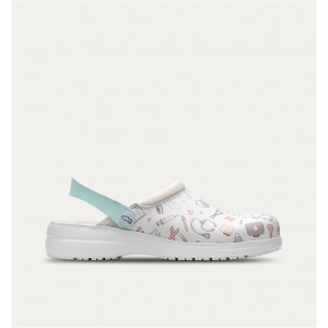 ZUECOS SANITARIOS ILUSTRACIONES BLANCO. TALLA 39