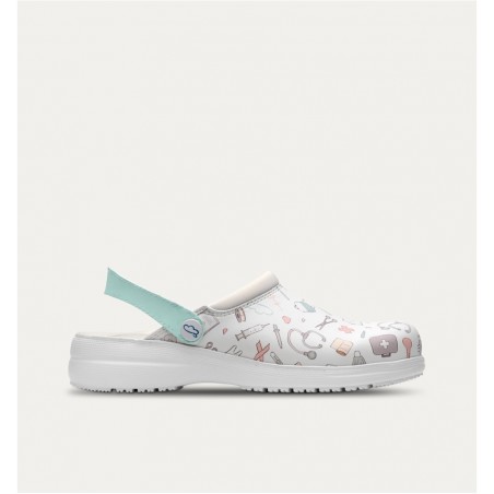 ZUECOS SANITARIOS ILUSTRACIONES BLANCO. TALLA 39