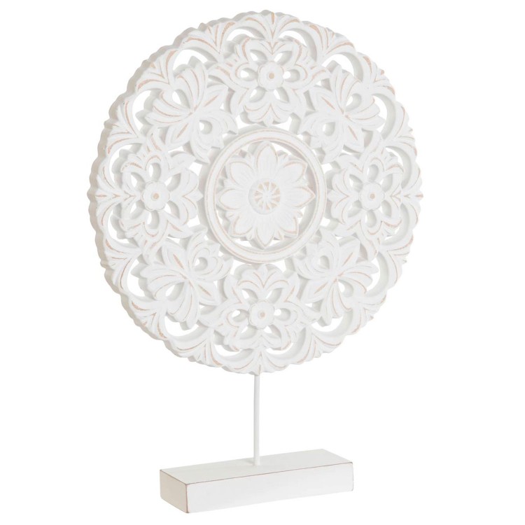 RETABLO DECORATIVO TALLADO MDF DECORACIÓN MESA CIRCULAR 30X6X40CM