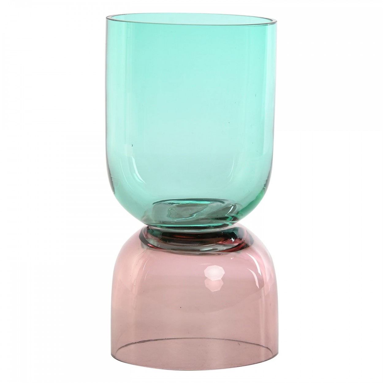 JARRÓN DECORATIVO VIDRIO BICOLOR CORKY 10X21CM