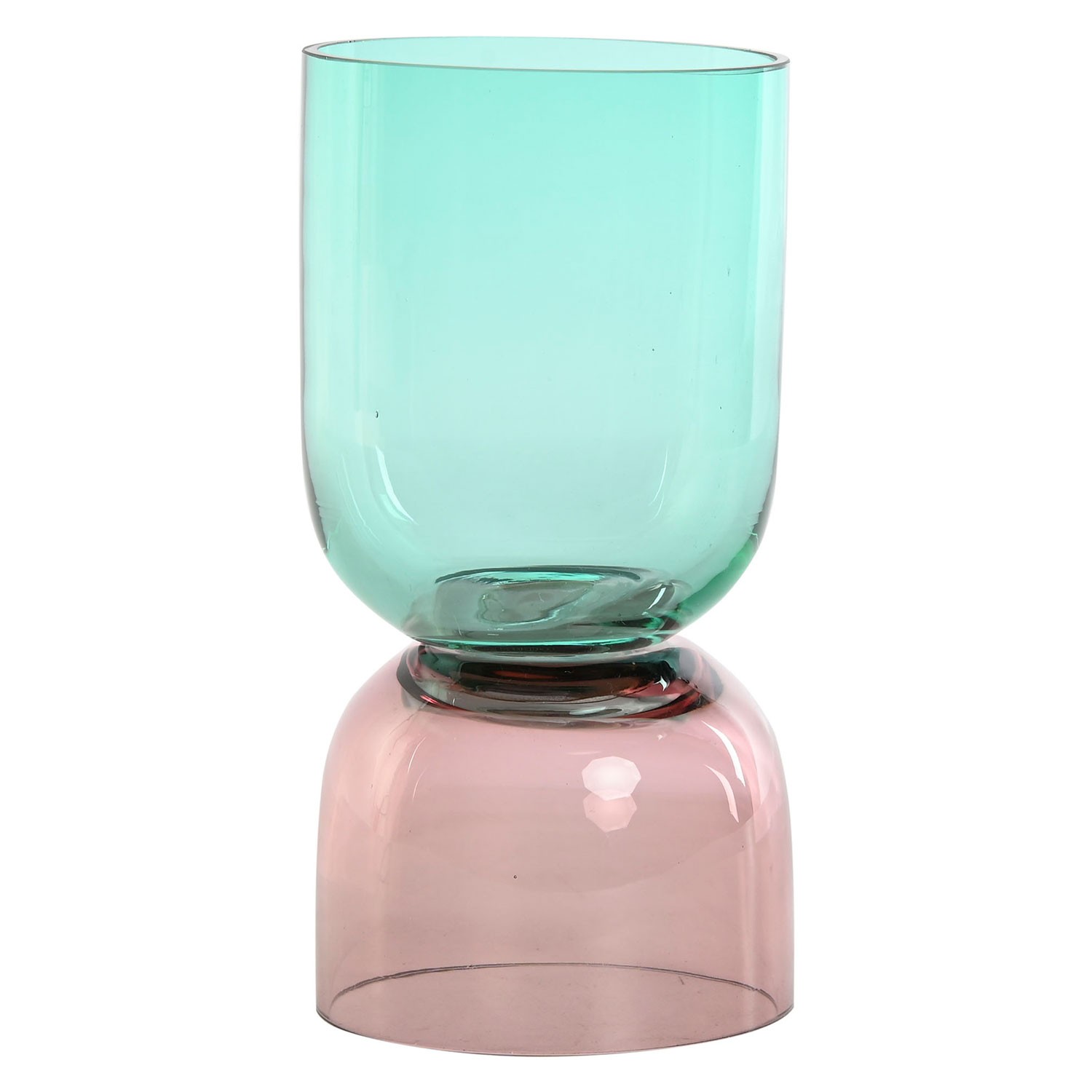 JARRÓN DECORATIVO VIDRIO BICOLOR CORKY 10X21CM