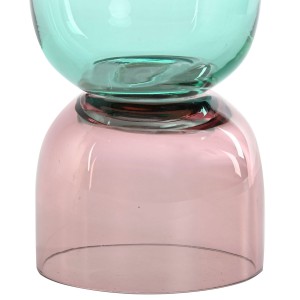 JARRÓN DECORATIVO VIDRIO BICOLOR CORKY 10X21CM