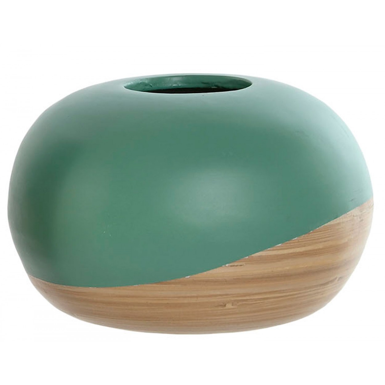 JARRÓN DECORATIVO BAMBÚ BICOLOR VERDE