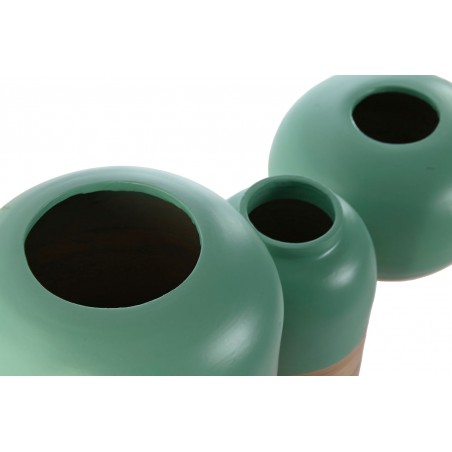 JARRÓN DECORATIVO BAMBÚ BICOLOR VERDE