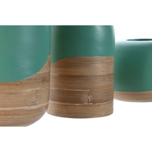 JARRÓN DECORATIVO BAMBÚ BICOLOR VERDE