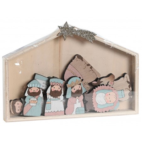 PORTAL DE BELÉN NACIMIENTO PLANO MDF 22X2X16CM