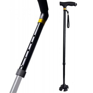 BASTÓN PERSONAS MAYORES EXTENSIBLE ALUMINIO LUZ LED TOBILLO BIÓNICO ANTIDESLIZANTE 75/100CM