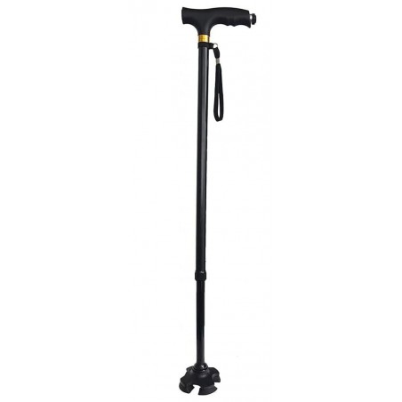 BASTÓN PERSONAS MAYORES EXTENSIBLE ALUMINIO LUZ LED TOBILLO BIÓNICO ANTIDESLIZANTE 75/100CM