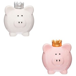 HUCHA CERDITO GRES CORONA INFANTIL 16X13,2X14,5CM
