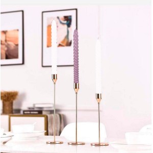 VELA CANDELABRO CÓNICAS NAVIDEÑA 25CM SET 4 LILAS Y BLANCAS