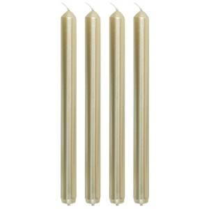 VELA CANDELABRO CÓNICAS NAVIDEÑA 25CM SET 4 ORO LISO