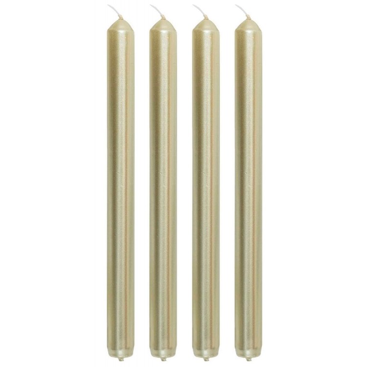 VELA CANDELABRO CÓNICAS NAVIDEÑA 25CM SET 4 ORO LISO