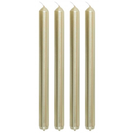 VELA CANDELABRO CÓNICAS NAVIDEÑA 25CM SET 4 ORO LISO