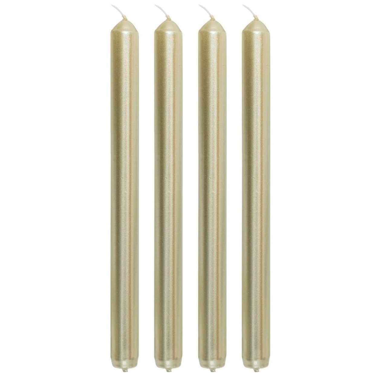 VELA CANDELABRO CÓNICAS NAVIDEÑA 25CM SET 4 ORO LISO