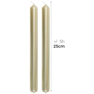 VELA CANDELABRO CÓNICAS NAVIDEÑA 25CM SET 4 ORO LISO