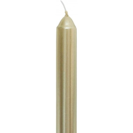 VELA CANDELABRO CÓNICAS NAVIDEÑA 25CM SET 4 ORO LISO