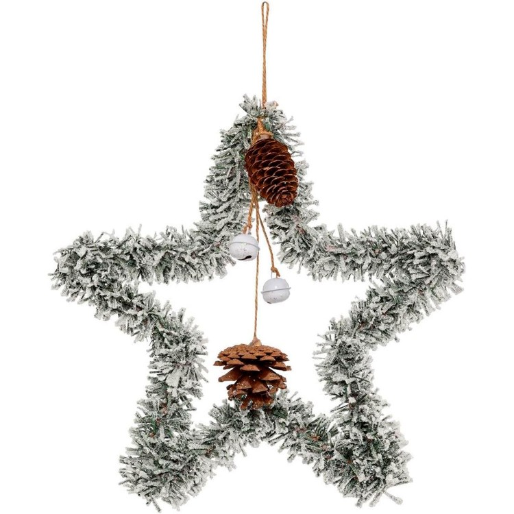 DECORACIÓN COLGANTE ESTRELLA PIÑA Y CASCABEL 27X27X6CM