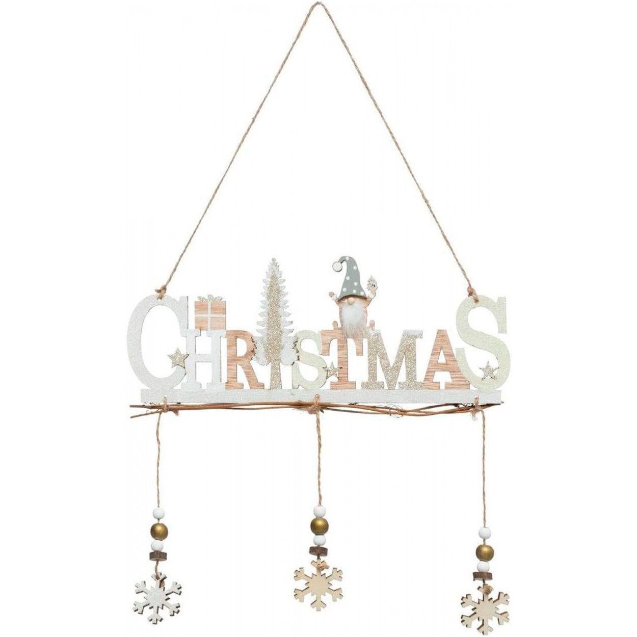 DECORACIÓN COLGANTE CHRISTMAS 23X2,5X29,5CM