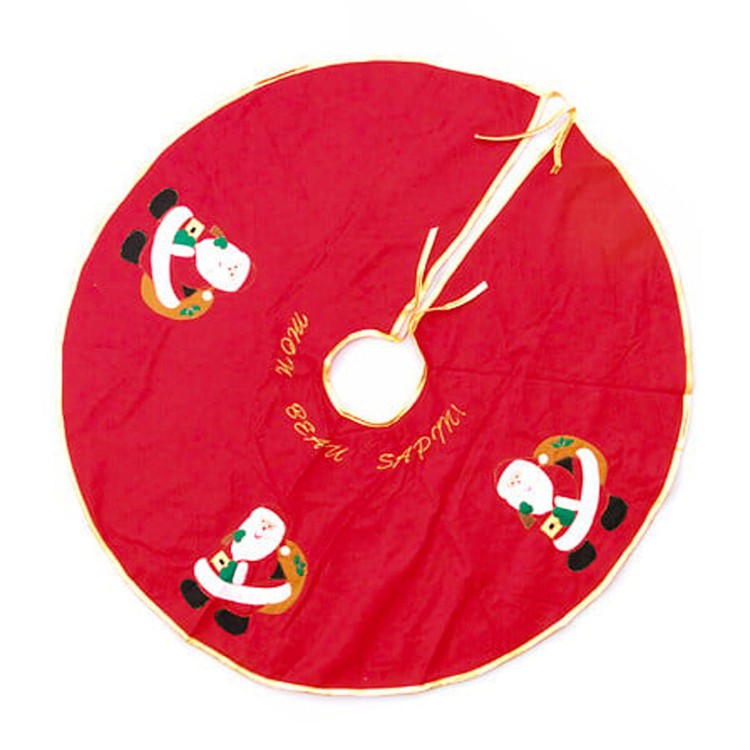 FALDA ÁRBOL NAVIDAD PAPA NOEL ROJO Y DORADO 90X2CM