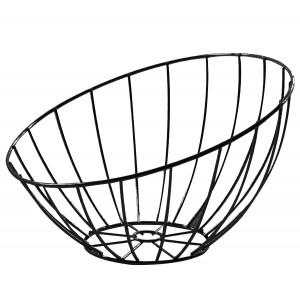 FRUTERO COCINA MODERNO OBLICUO NEGRO ACERO CROMADO 29X29X12,5CM