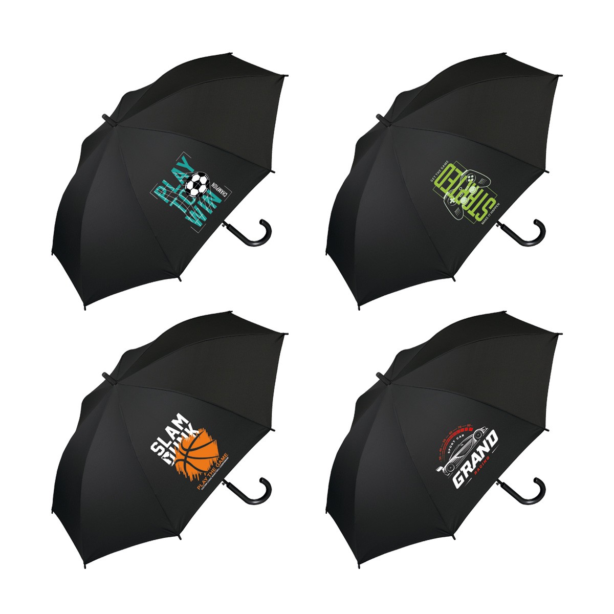 PARAGUAS LARGO CADETE AUTOMÁTICO BLACK Ø98CM